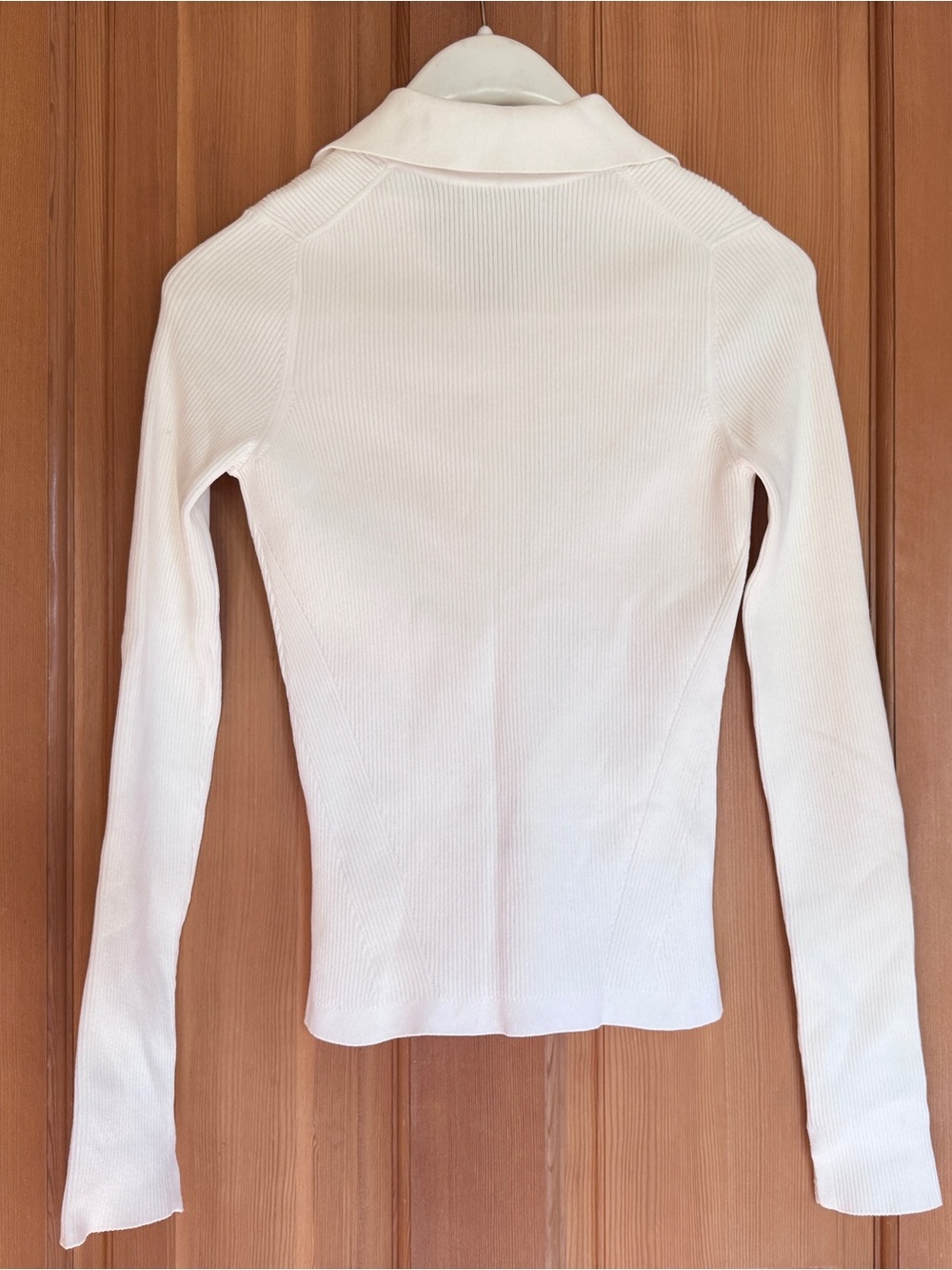 Veronica Beard Cream Ribbed Button-Up Top - XS - Picture 5 of 5